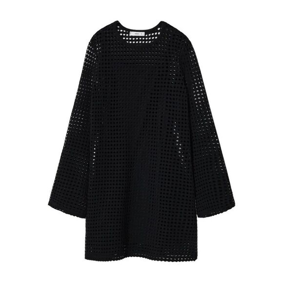 Mango Openwork Cotton Blend Dress - Picture 4 of 9